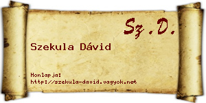 Szekula Dávid névjegykártya